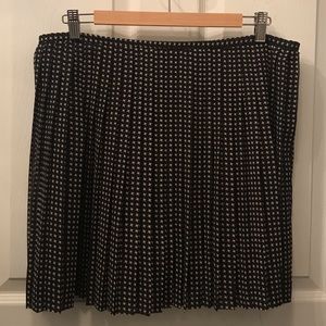 Madewell Pleated Skirt, Black & Cream, Size 12